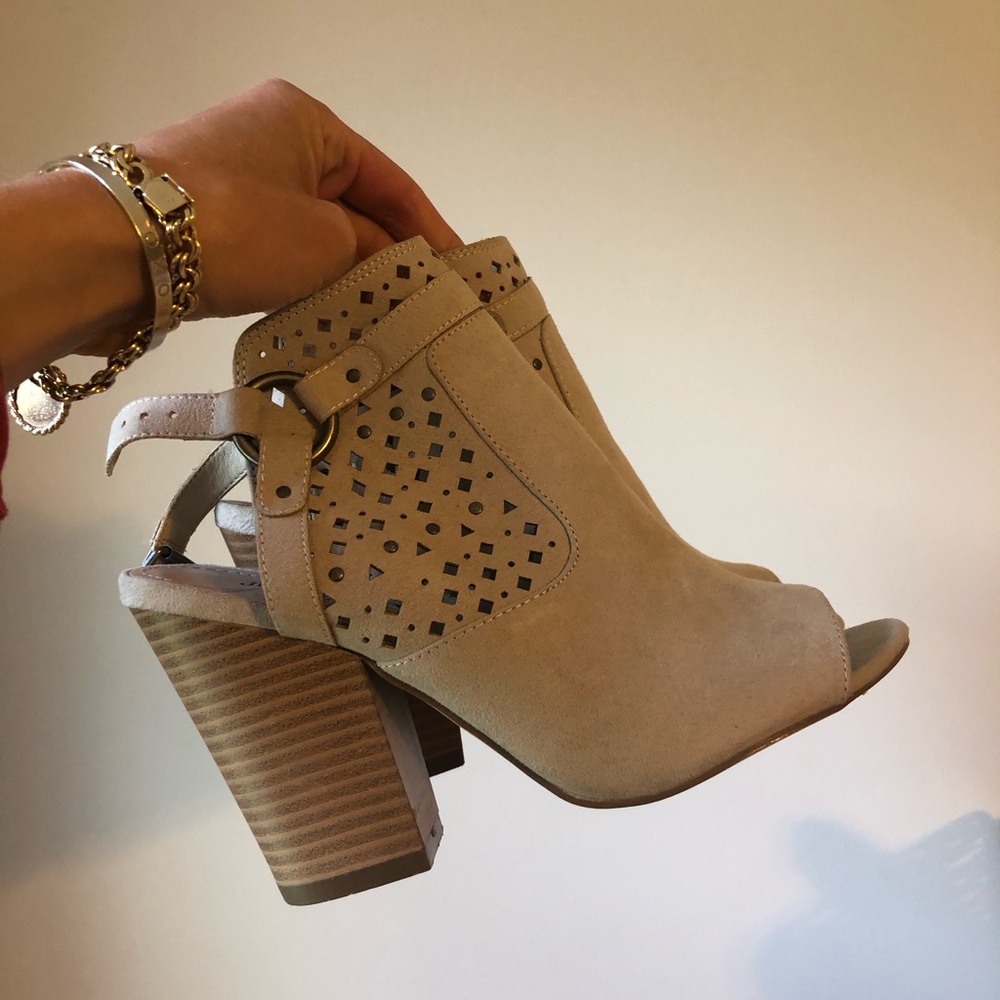 Just Fab heeled open toe booties